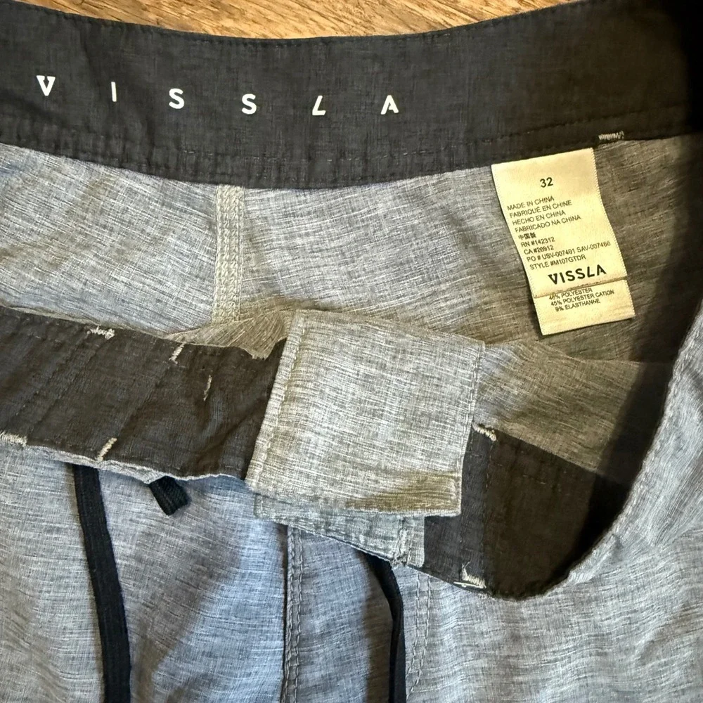 2 Vissla Board Shorts Men 32 Gray Heathered Stretch Surf‎ Trunks Swim Beach